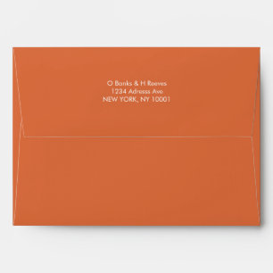 Simple custom address burnt orange colour envelope