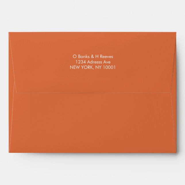Simple custom address burnt orange colour envelope (Back (Top Flap))
