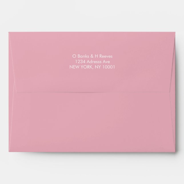 Simple custom address candy pink colour envelope (Back (Top Flap))