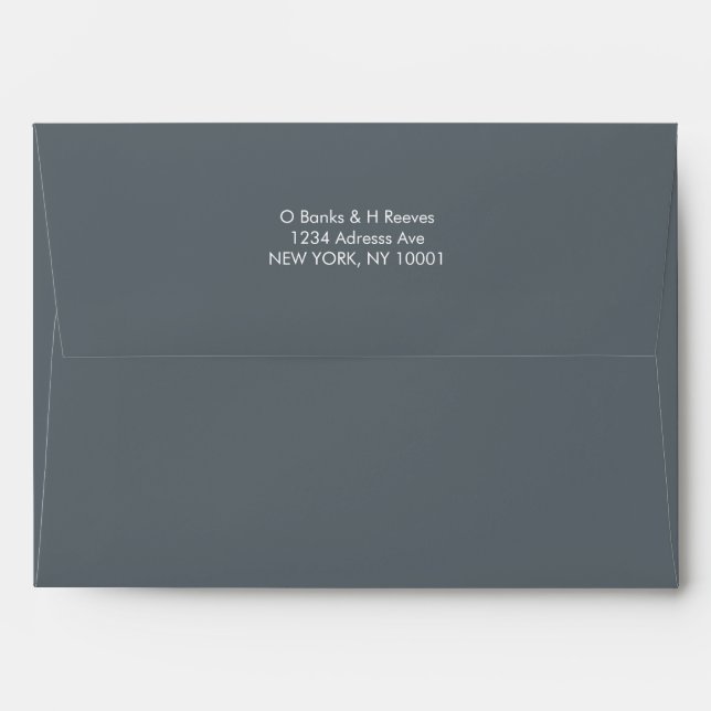 Simple custom address dark grey colour envelope (Back (Top Flap))