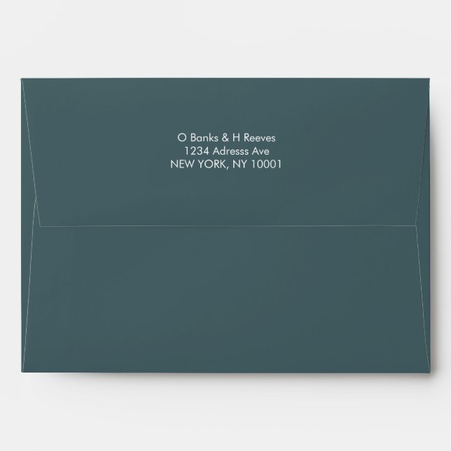 Simple custom address emerald green colour envelop envelope (Back (Top Flap))