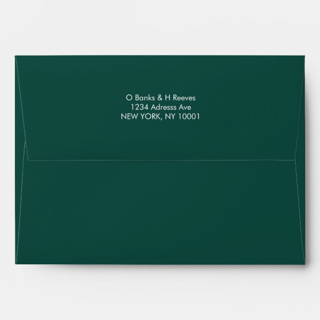 Simple custom address emerald green envelope (Back (Top Flap))