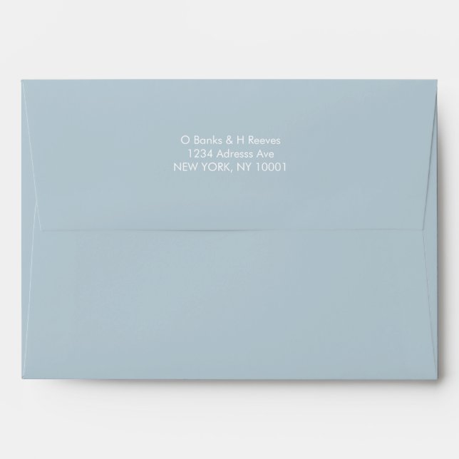 Simple custom address light blue colour envelope (Back (Top Flap))