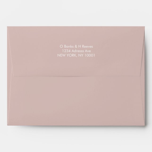 Simple custom address pastel pink colour envelope (Back (Top Flap))