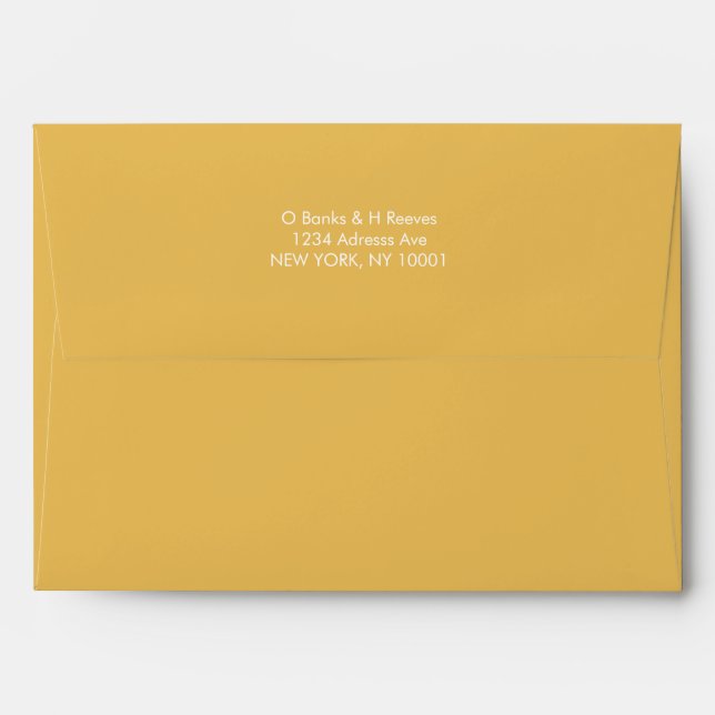 Simple custom address yellow colour envelope (Back (Top Flap))