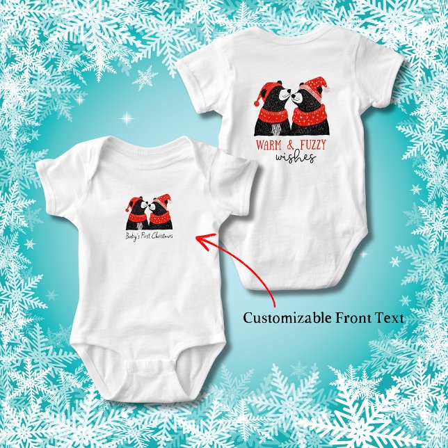 Simple Custom Baby's First Christmas Bear Baby Bodysuit (Creator Uploaded)
