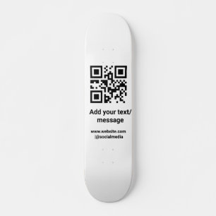 simple custom barcode add your text website QR Cla Skateboard
