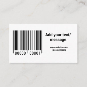 simple custom barcode add your text website QR Sq Business Card