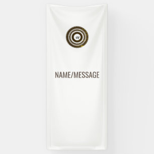 simple custom BLACK mandala monogram add your name Banner