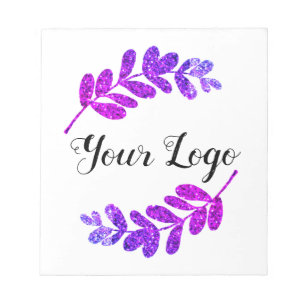 simple custom blue purple black leaves add logo  t notepad