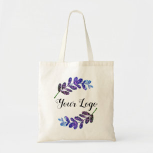 simple custom blue purple black leaves add logo t tote bag