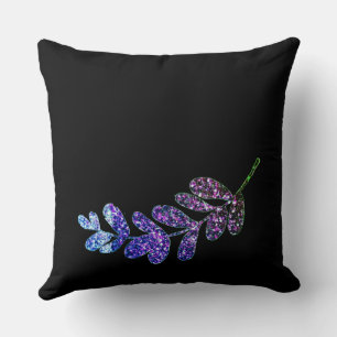 simple custom blue purple black leaves add your  cushion