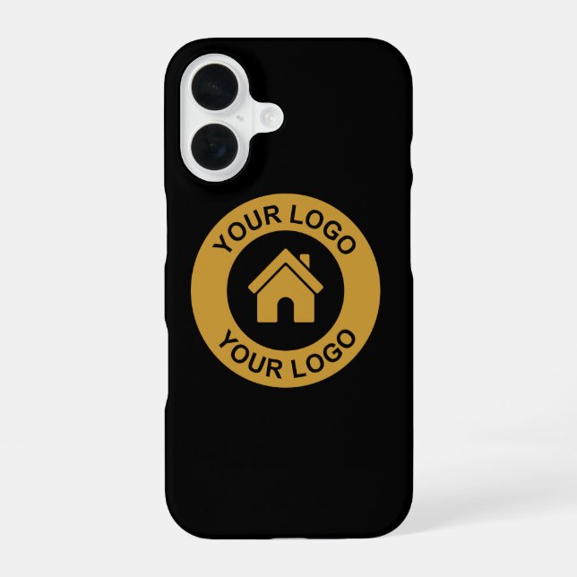Simple Custom Business Logo Black iPhone Case (Back)