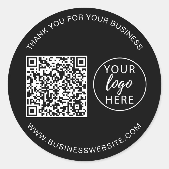 Simple Custom Business Logo  Classic Round Sticker (Front)