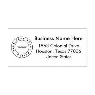 Simple Custom Business Logo Name & Address Self-inking Stamp