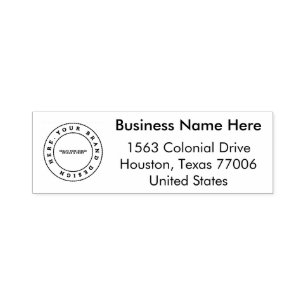 Simple Custom Business Logo Name & Address Self-inking Stamp