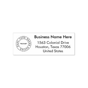 Simple Custom Business Logo   Name & Address  Self-inking Stamp