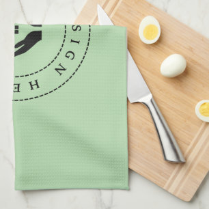 Simple Custom Business Logo & Promo Text Tea Towel