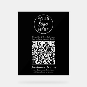 Simple Custom Business Logo QR Code Acrylic Sign