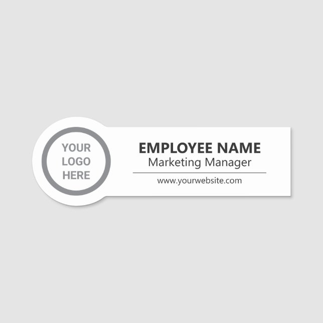 Simple Custom Business Logo Staff Identification Name Tag (Front)