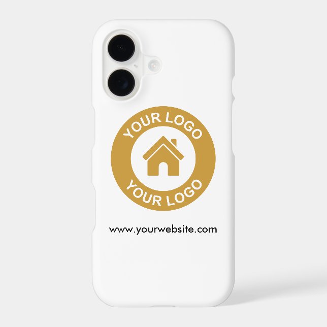 Simple Custom Business Logo Website iPhone Case (Back)