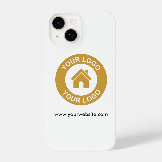 Simple Custom Business Logo Website iPhone Case (Back)