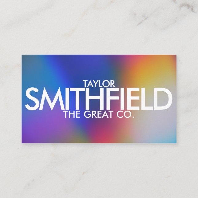 Simple Custom Colour Gradient Business Card (Front)