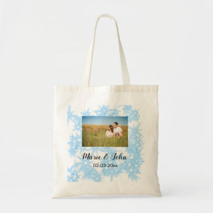 simple custom colourful blue sparkle glitter throw tote bag