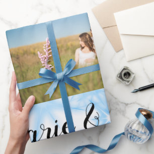simple custom colourful blue sparkle glitter throw wrapping paper