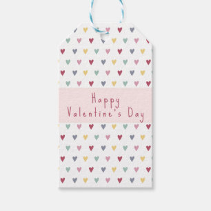 Simple custom colourful Hearts VALENTINE’S DAY Gift Tags