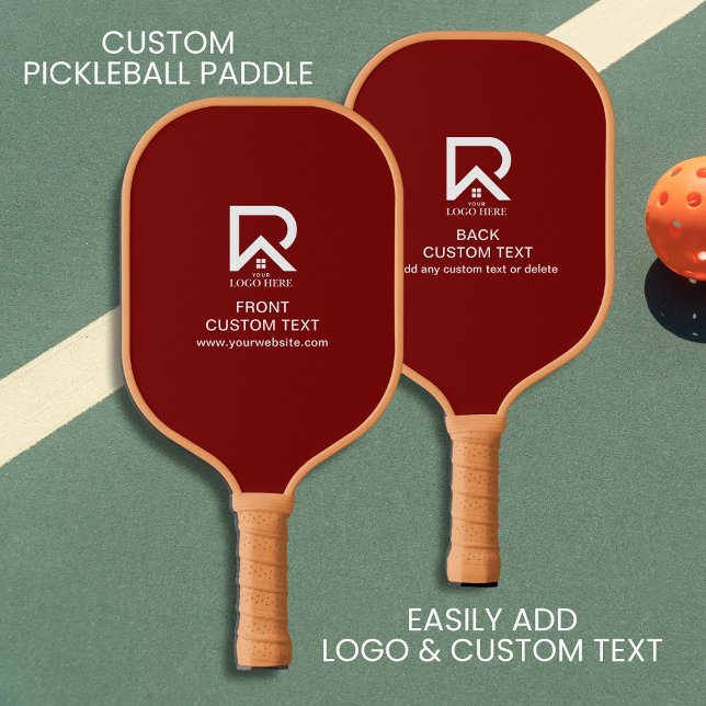 Simple Custom Company Business Logo And Text Pickleball Paddle (Creator Uploaded)