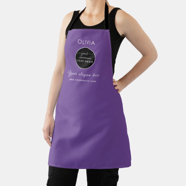 Simple Custom Company Logo personalised black Apro Apron (Insitu)