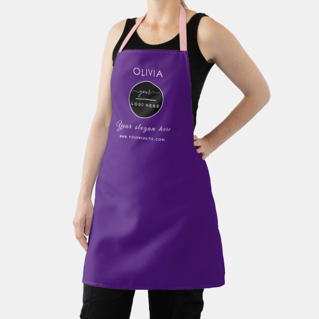 Simple Custom Company Logo personalised black Apro Apron (Insitu)