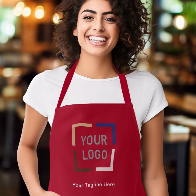 Simple Custom Company Logo personalised red Apron (Simple Custom Company Logo personalized red Apron)