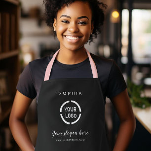 Simple Custom Company Logo personalized black Apron