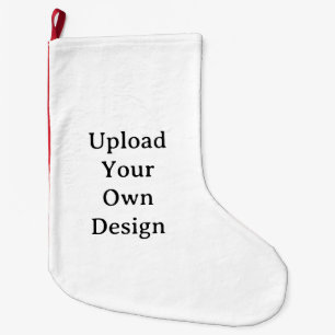 Simple Custom Coral Fleece Red Back Panel Large Christmas Stocking