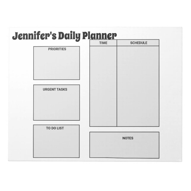 simple custom daily planner goals to do list quote notepad (Front)