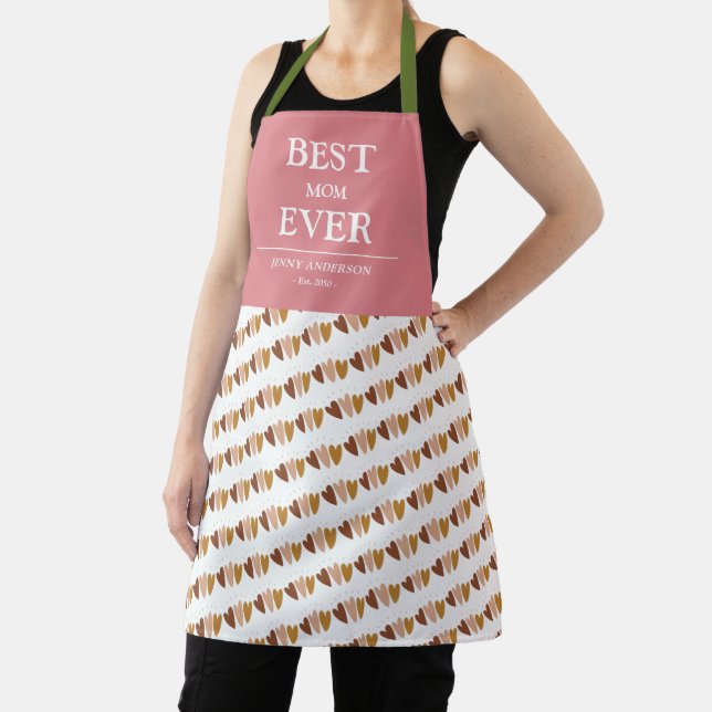 Simple Custom Design Best Mom Ever Mothers Gift Apron (Insitu)