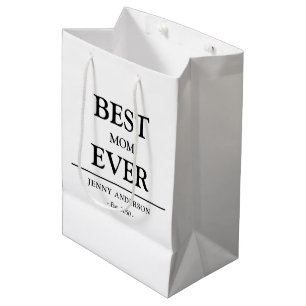 Simple Custom Design Best Mom Ever Mothers Medium Gift Bag