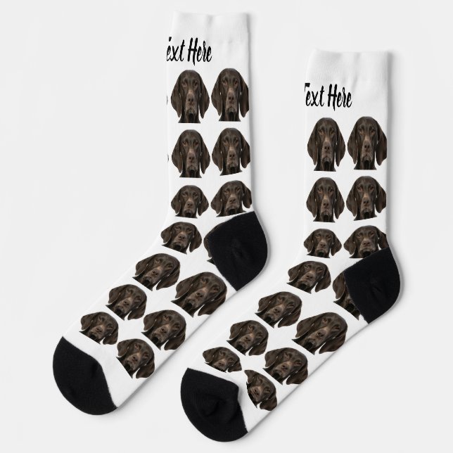 Simple Custom Dog Pet Photo Personalised Text Sock (Left)