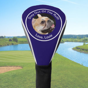 Simple custom dog photo golfer gift funny blue gol golf head cover