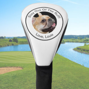 Simple custom dog photo golfer gift funny white golf head cover