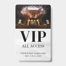 Simple Custom Event All Access VIP Badge