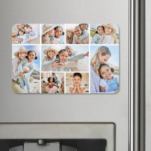 Simple Custom Family Photo Collage Magnet