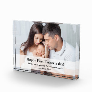 Simple Custom Family Photo First Father's day Block