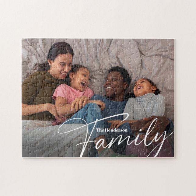 Simple Custom Family Photo Jigsaw Puzzle (Horizontal)