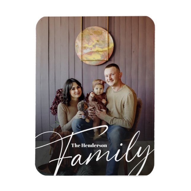 Simple Custom Family Photo Magnet (Vertical)