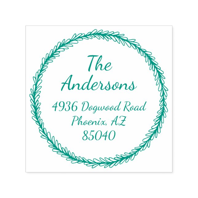 Simple Custom Family Round Return Address Stamp (Design)