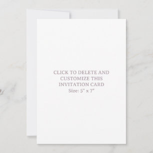Simple Custom Flat Invitation Card Size 5" x 7"