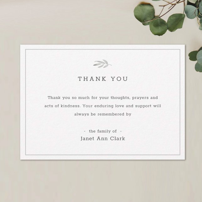 Simple Custom Funeral Thank You Note Card (Creator Uploaded)